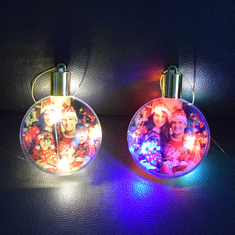 RTS Sublimation Blank Acrylic Lamp Light Christmas Pendant Decoration Free Shipping (20PCS/30PCS)