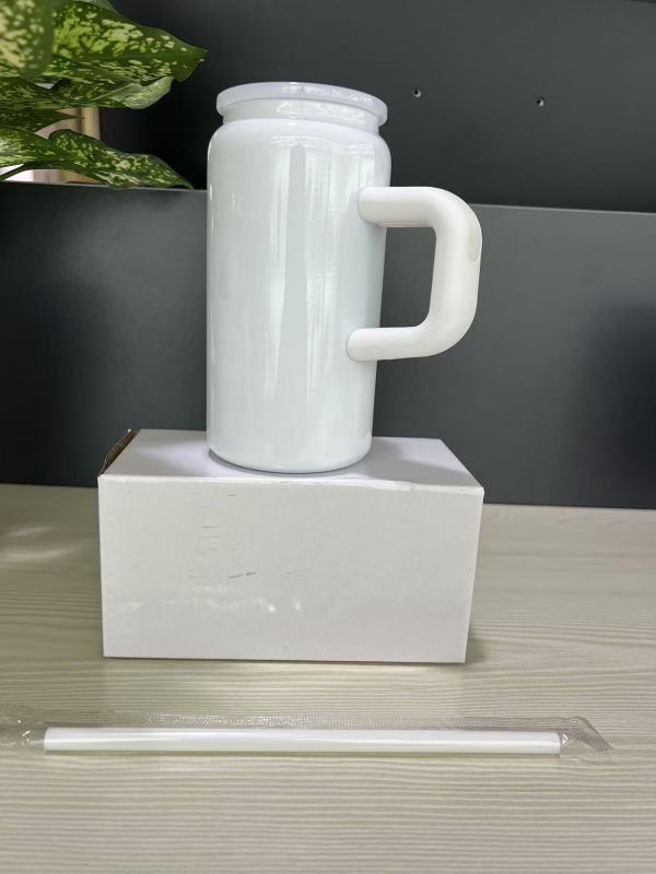 China RTS 16oz Stainless Steel Sublimation Tumbler Can with Handle Free Shipping (25PCS)