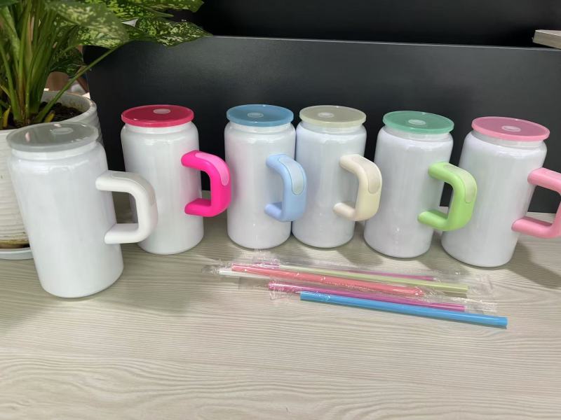 China RTS 16oz Stainless Steel Sublimation Tumbler Can with Handle Free Shipping (25PCS)