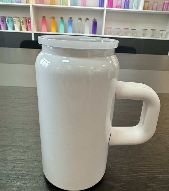 China RTS 16oz Stainless Steel Sublimation Tumbler Can with Handle Free Shipping (25PCS)