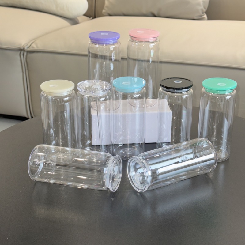 New China 20oz Acrylic Cups Single Wall with Lids and Straws Free Sea Shipping (25pcs/50pcs)