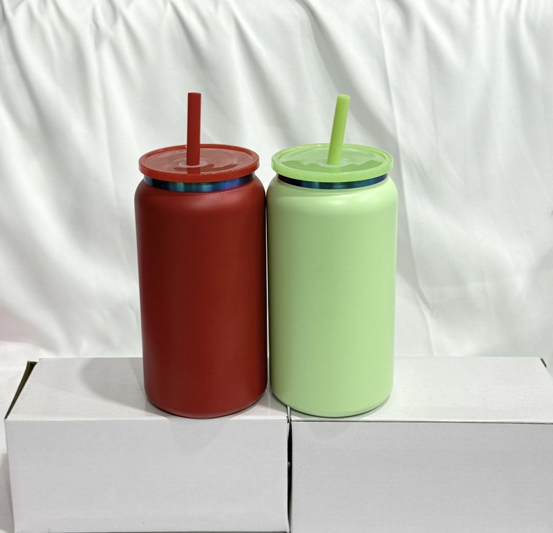 China RTS 16oz Powder Coated Rainbow Plated Can Stainless Steel Free Shipping (25PCS)