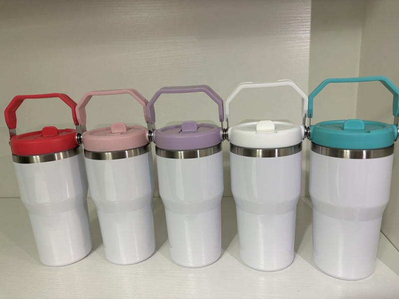 China 20oz Sublimation Kids Tumblers with Flip Lid Handle Free Shipping (25PCS)