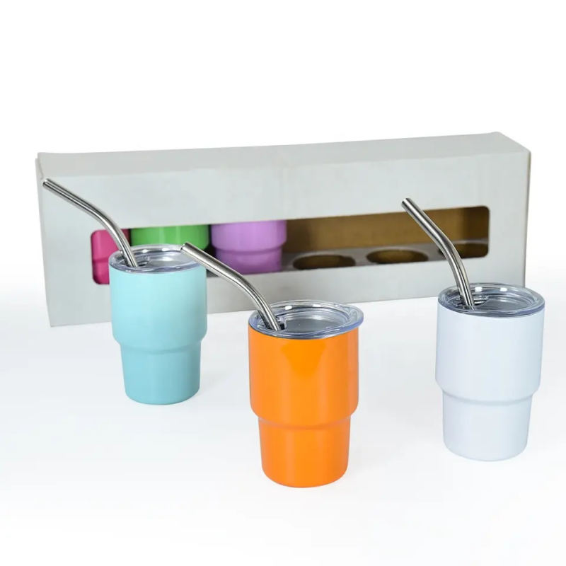 US RTS 3oz Sublimation Stainless Steel Shot Glass Mix Colors Free Shipping(48pcs)