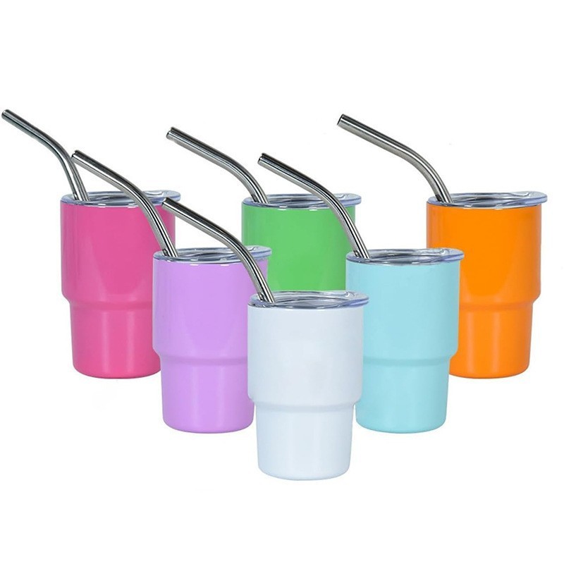US RTS 3oz Sublimation Stainless Steel Shot Glass Mix Colors Free Shipping(48pcs)