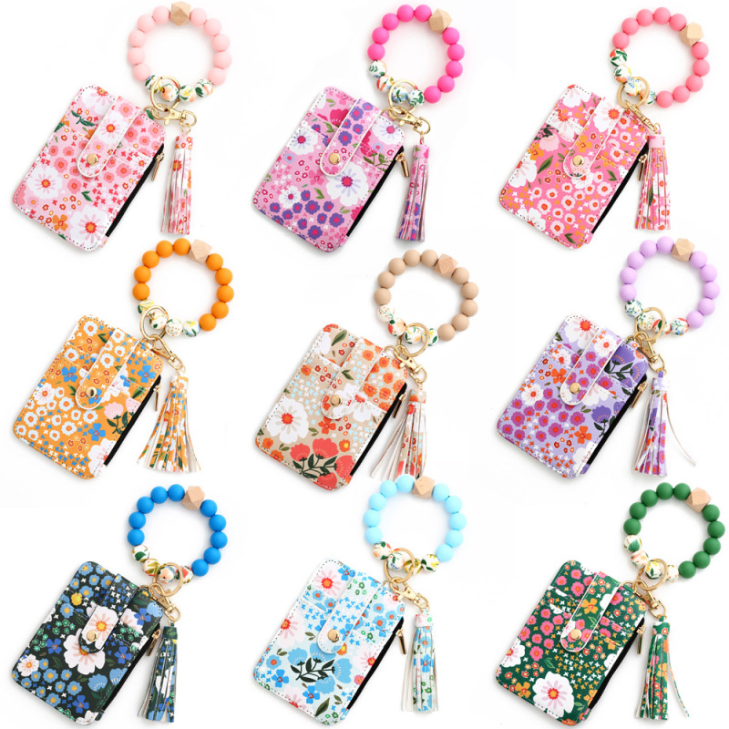 NEW RTS Printed Wristlet Keychains Card Holder for Valentine's Day Free Shipping (25pcs/50pcs)
