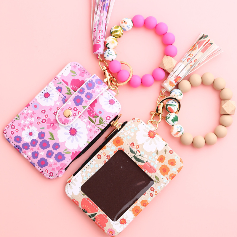 NEW RTS Printed Wristlet Keychains Card Holder for Valentine's Day Free Shipping (25pcs/50pcs)