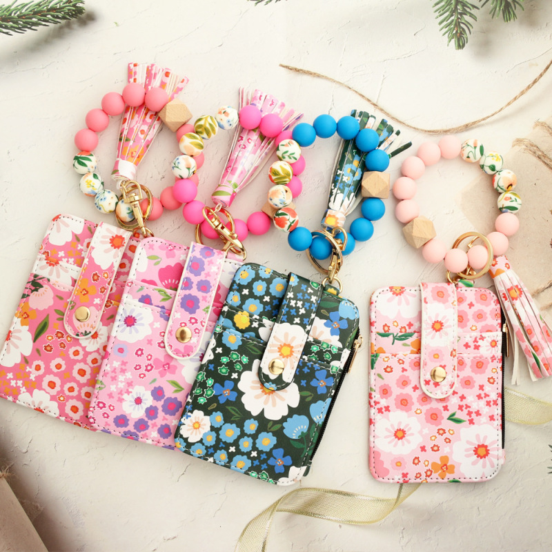 NEW RTS Printed Wristlet Keychains Card Holder for Valentine's Day Free Shipping (25pcs/50pcs)