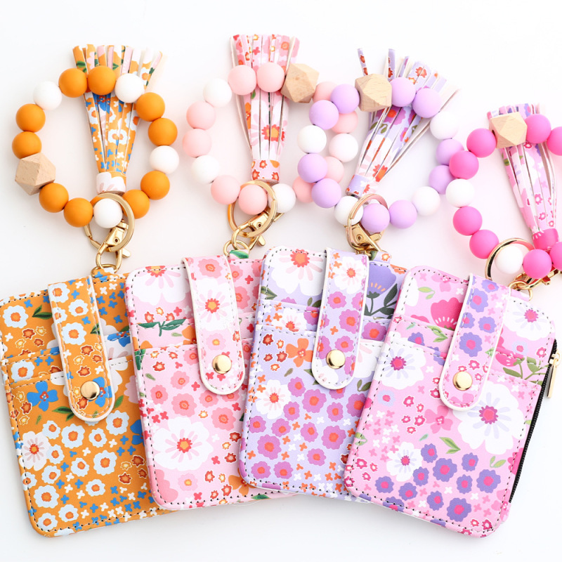 NEW RTS Printed Wristlet Keychains Card Holder for Valentine's Day Free Shipping (25pcs/50pcs)