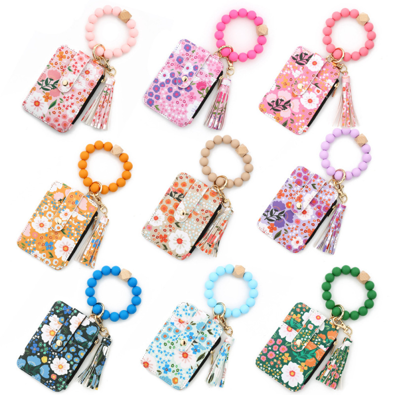 NEW RTS Printed Wristlet Keychains Card Holder for Valentine's Day Free Shipping (25pcs/50pcs)