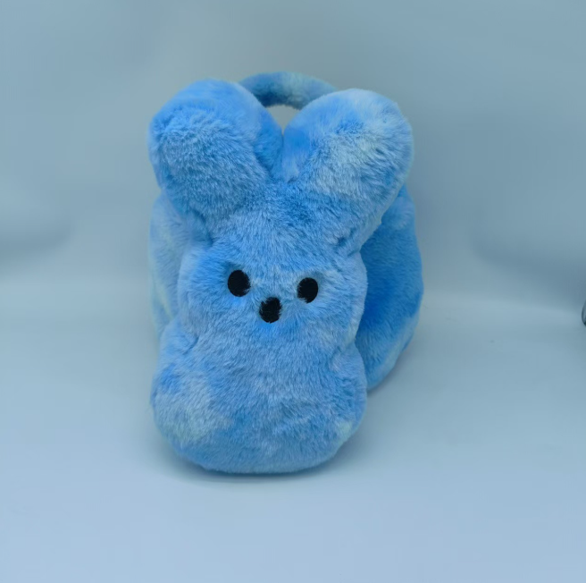 RTS 11.8inch Plush Tie Dye Rainbow Bunny Peeps Baskets for Easter Gift Bags Egg Bucket Free Shipping (20PCS/40PCS)
