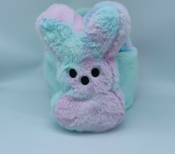 RTS 11.8inch Plush Tie Dye Rainbow Bunny Peeps Baskets for Easter Gift Bags Egg Bucket Free Shipping (20PCS/40PCS)