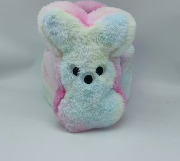 RTS 11.8inch Plush Tie Dye Rainbow Bunny Peeps Baskets for Easter Gift Bags Egg Bucket Free Shipping (20PCS/40PCS)