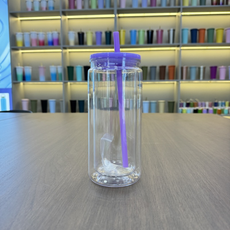 US RTS 16oz inside Sublimation Double Wall 20oz Snowglobe Glass Cup Free Shipping(25PCS)
