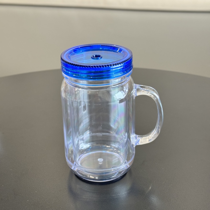 China RTS 20oz Snow Globe Acrylic Pre-drilled Mason Jar with Plugs Free Shipping (25PCS)