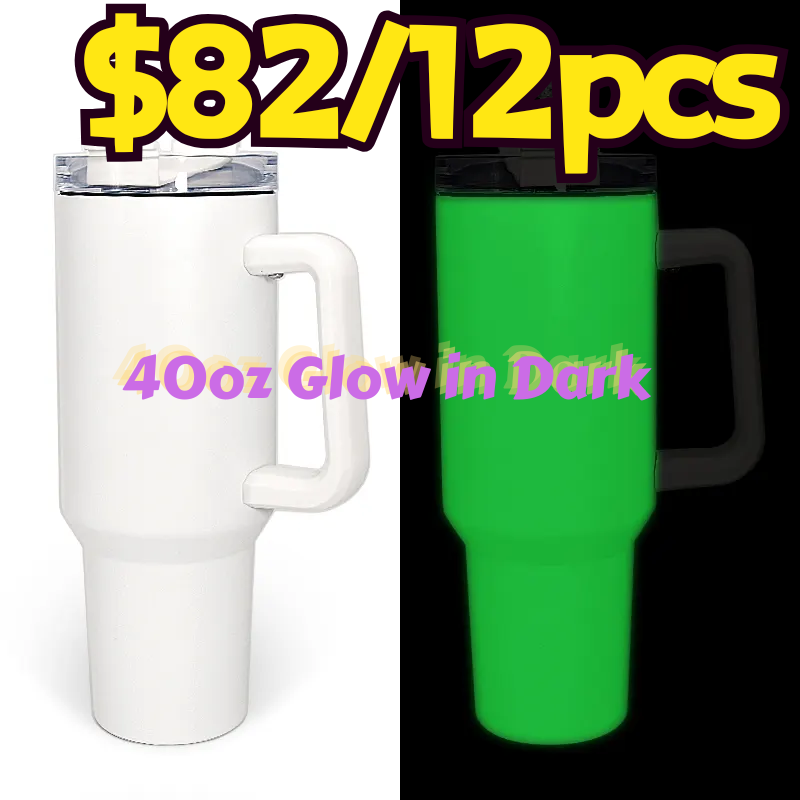 NEW US RTS 40oz Sublimation Glow in Dark Tumbler Mug for Halloween Free Shipping (12PCS)