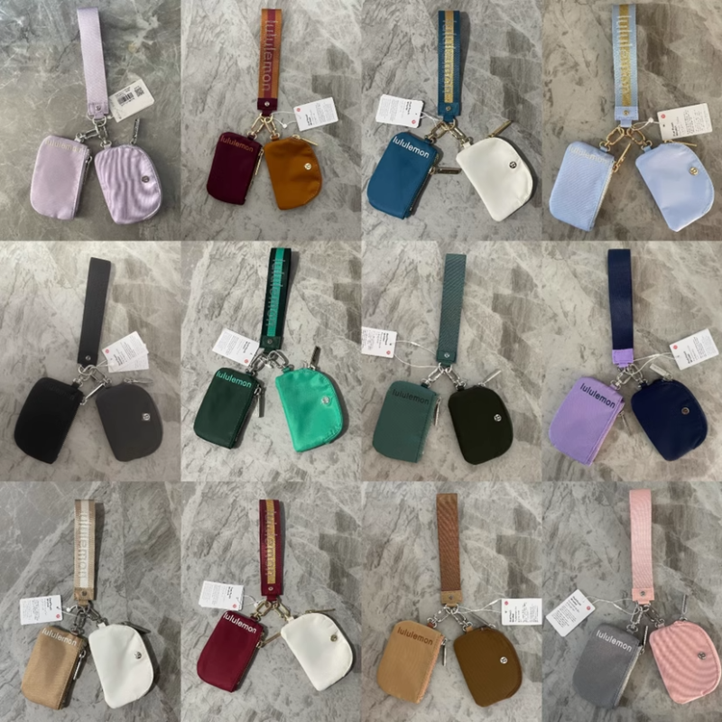 RTS Colorful Fashion Dual Wristlet Pouch with Keychain Coin Purse Wallet Pocket Pouch Free Shipping (25PCS/50PCS)