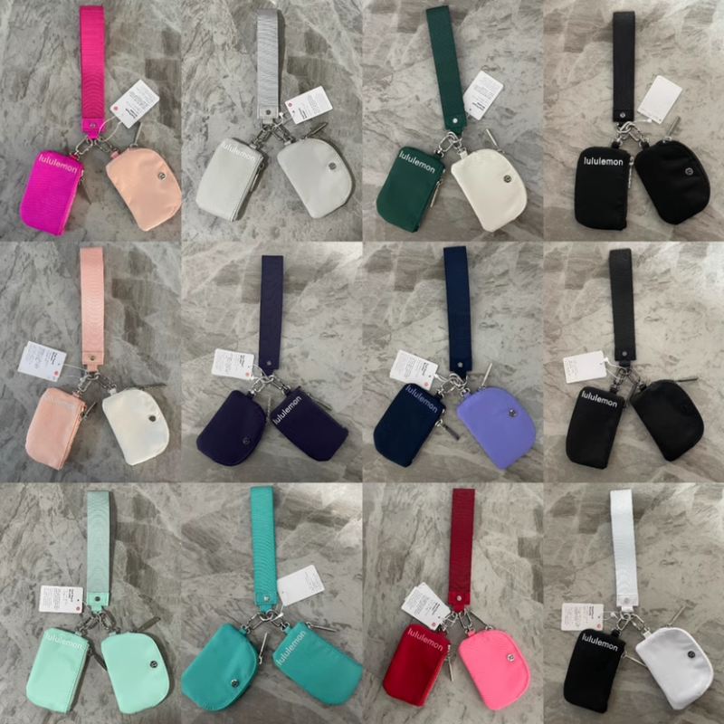 RTS Colorful Fashion Dual Wristlet Pouch with Keychain Coin Purse Wallet Pocket Pouch Free Shipping (25PCS/50PCS)