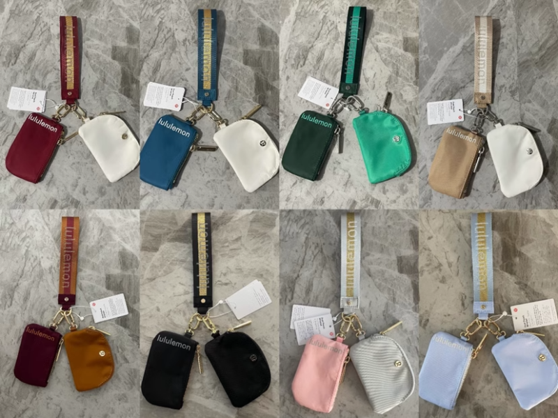 RTS Colorful Fashion Dual Wristlet Pouch with Keychain Coin Purse Wallet Pocket Pouch Free Shipping (25PCS/50PCS)