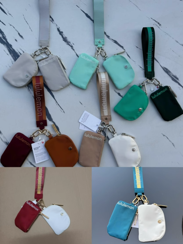 RTS Colorful Fashion Dual Wristlet Pouch with Keychain Coin Purse Wallet Pocket Pouch Free Shipping (25PCS/50PCS)