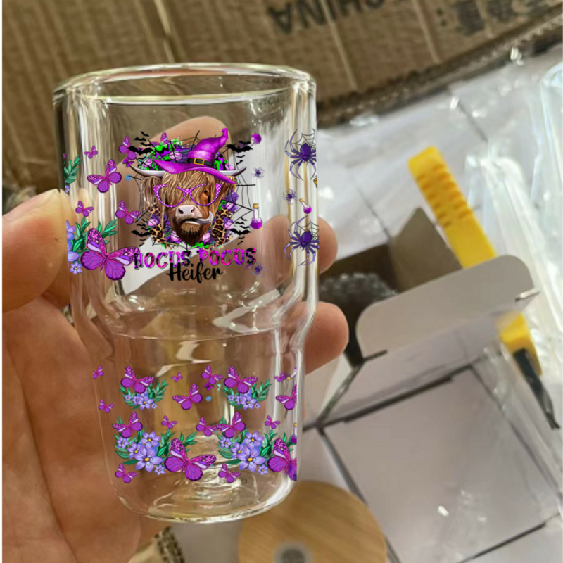 RTS UV DTF Wraps Transfer for 3oz Mini Shot Glass Cup Free Shipping (80pcs/160pcs/240pcs/400pcs)