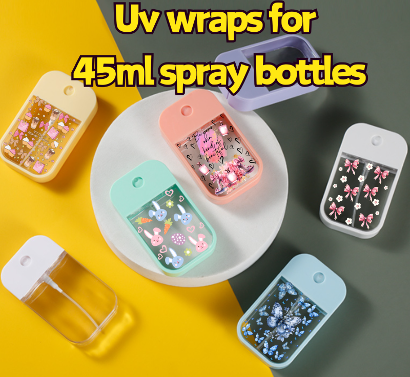 RTS UV DTF Wraps Transfer for 45ml Spray Bottles Free Shipping (50pcs/100pcs/200pcs/400pcs)