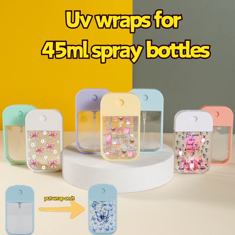 RTS UV DTF Wraps Transfer for 45ml Spray Bottles Free Shipping (50pcs/100pcs/200pcs/400pcs)