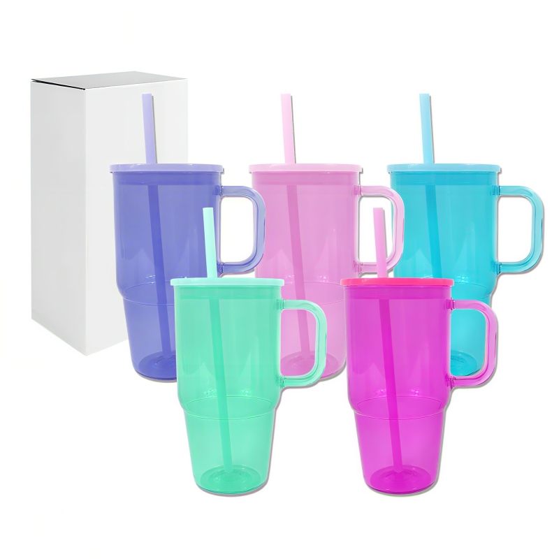 RTS US 20oz Sublimation Colored Glass Mug with Handle Free Shipping (25PCS)