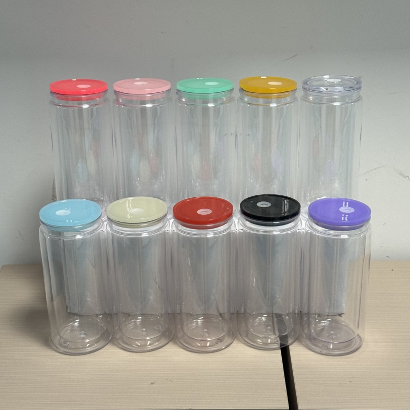 US Warehouse RTS 20oz Acrylic Pre-drilled Snowglobe Tumbler Plastic Double Walled Cup Can Free Shipping (25PCS)