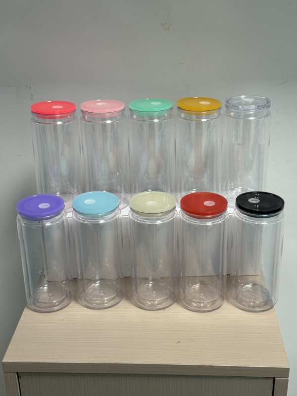 US Warehouse RTS 20oz Acrylic Pre-drilled Snowglobe Tumbler Plastic Double Walled Cup Can Free Shipping (25PCS)