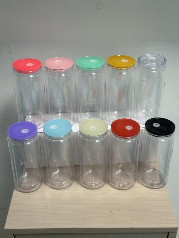 US Warehouse RTS 20oz Acrylic Pre-drilled Snowglobe Plastic Double Walled Can Free Shipping (25PCS)