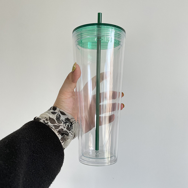 China RTS 16oz/24oz Double Walled Snowglobe Acryli Plastic Cups Free Shipping (pre-drilled and with plugs) (40PCS)