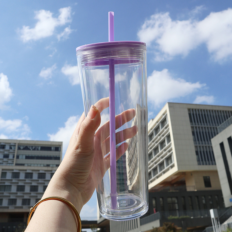 NEW US RTS 16oz/24oz Double Walled Snowglobe Acrylic Plastic Cups Free Shipping (pre-drilled and with plugs) (20PCS)