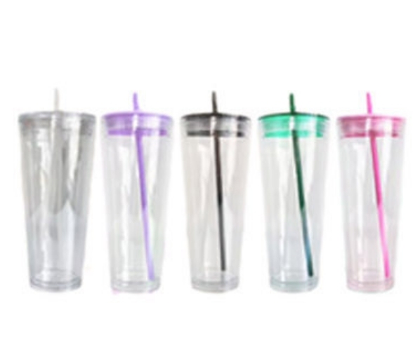 NEW US RTS 16oz/24oz Double Walled Snowglobe Acrylic Plastic Cups Free Shipping (pre-drilled and with plugs) (20PCS)