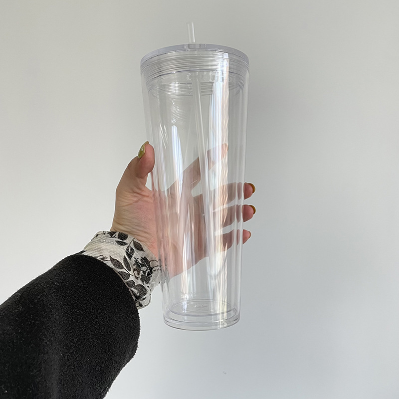 China RTS 16oz/24oz Double Walled Snowglobe Acryli Plastic Cups Free Shipping (pre-drilled and with plugs) (40PCS)