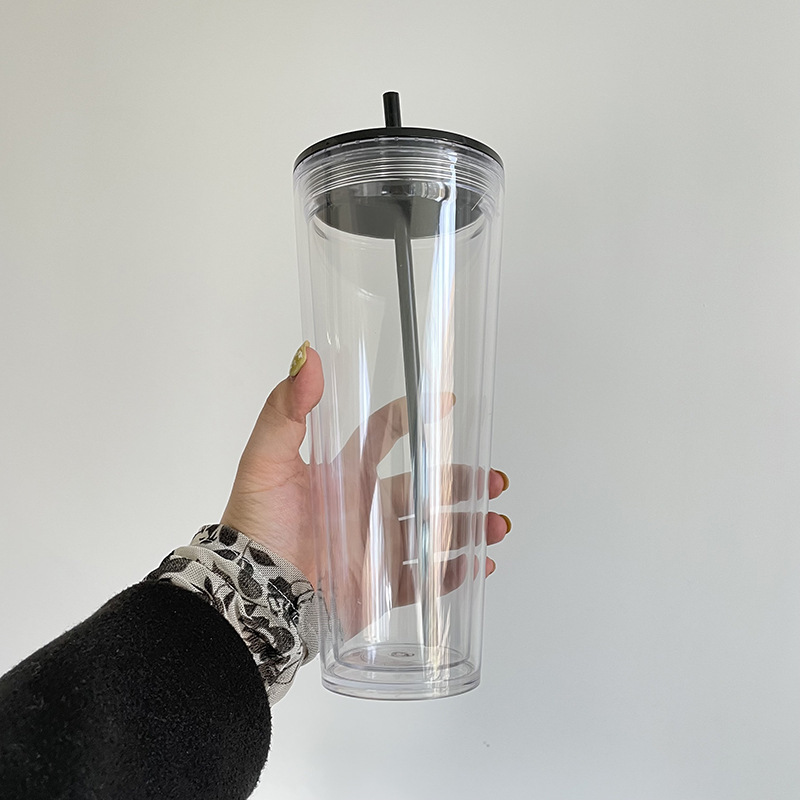 China RTS 16oz/24oz Double Walled Snowglobe Acryli Plastic Cups Free Shipping (pre-drilled and with plugs) (40PCS)