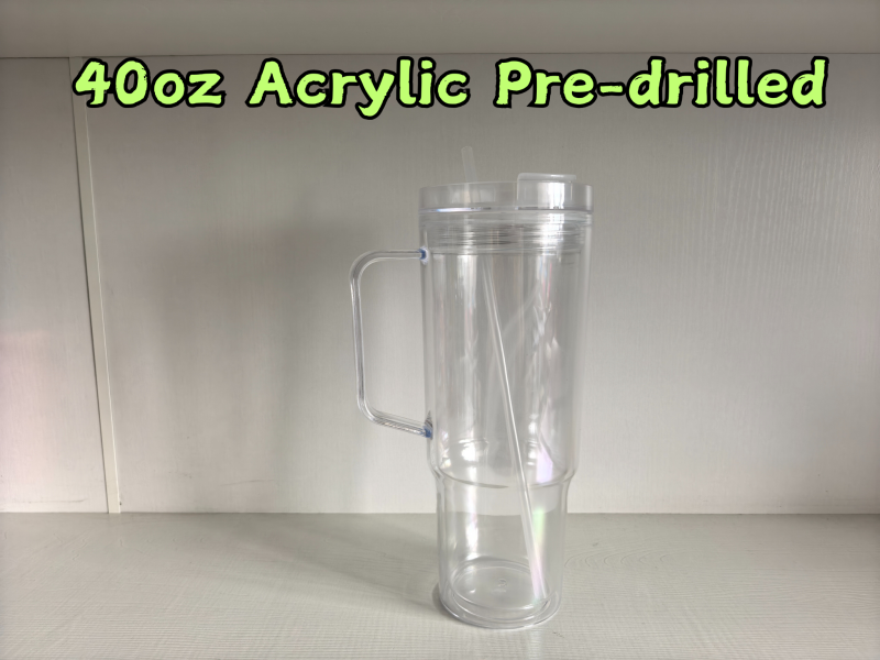 RTS China RTS 40oz Acrylic Pre-drilled Snow Globe Mug Plastic Snowglobe Botlle with Handle Free Shipping (20PCS)