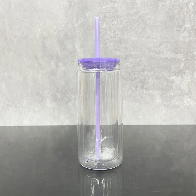US Warehouse RTS 20oz Acrylic Pre-drilled Snowglobe Tumbler Plastic Double Walled Cup Can Free Shipping (25PCS)