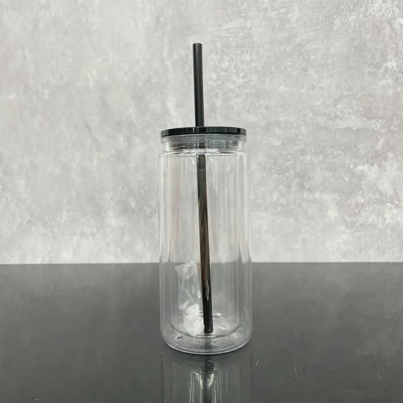 US Warehouse RTS 20oz Acrylic Pre-drilled Snowglobe Tumbler Plastic Double Walled Cup Can Free Shipping (25PCS)