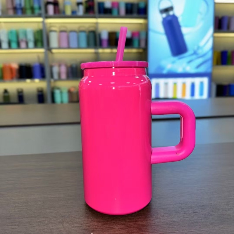 China RTS 16oz Stainless Steel Sublimation Tumbler Can with Handle Free Shipping (25PCS)