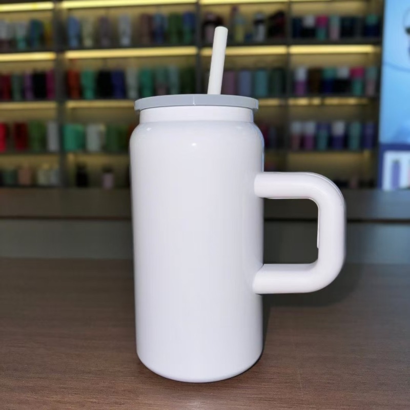 China RTS 16oz Stainless Steel Sublimation Tumbler Can with Handle Free Shipping (25PCS)