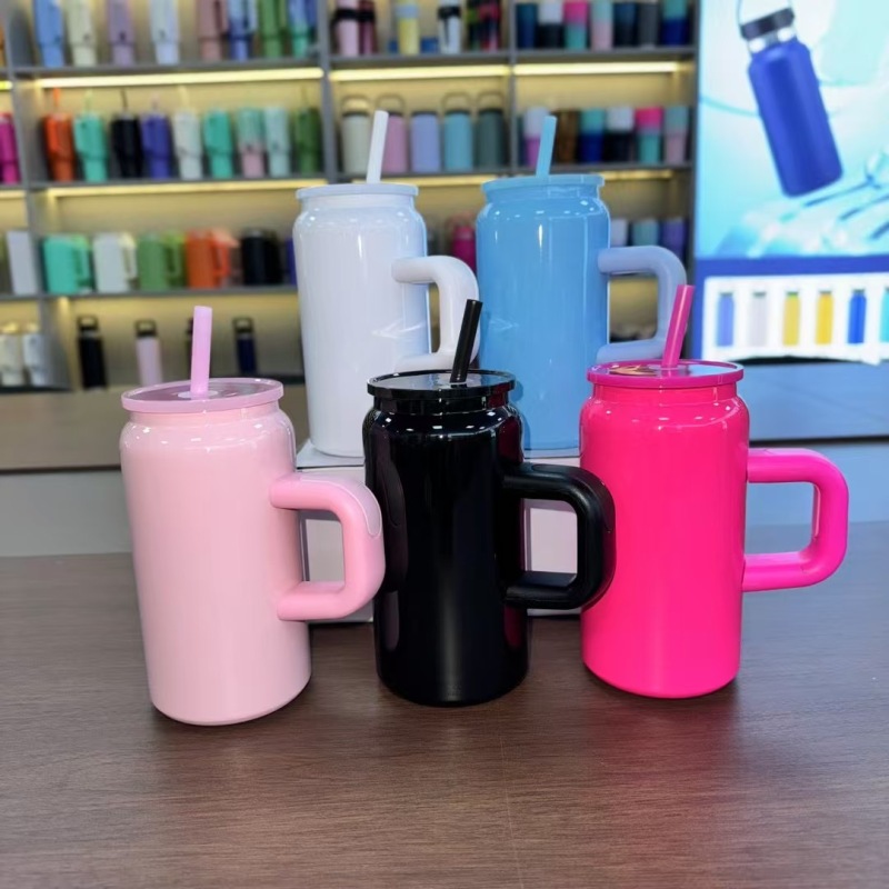 China RTS 16oz Stainless Steel Sublimation Tumbler Can with Handle Free Shipping (25PCS)