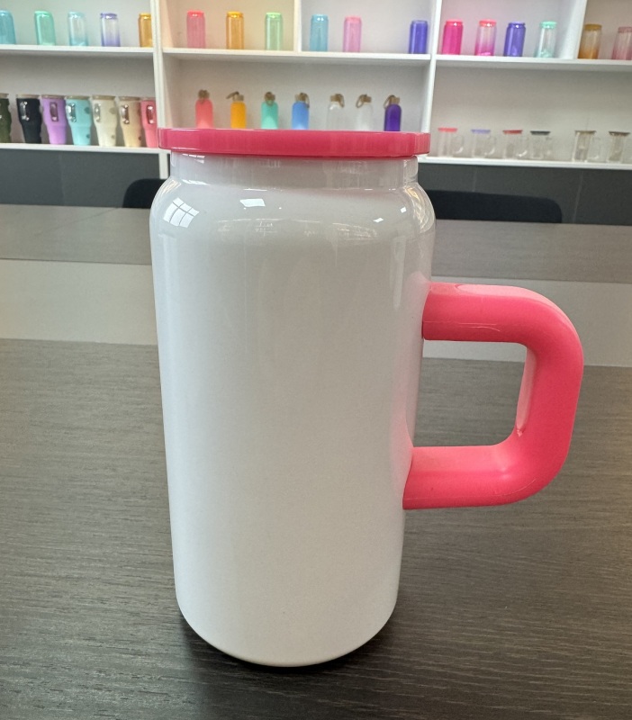 China RTS 16oz Stainless Steel Sublimation Tumbler Can with Handle Free Shipping (25PCS)