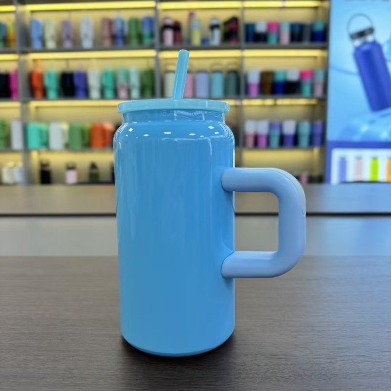 China RTS 16oz Stainless Steel Sublimation Tumbler Can with Handle Free Shipping (25PCS)