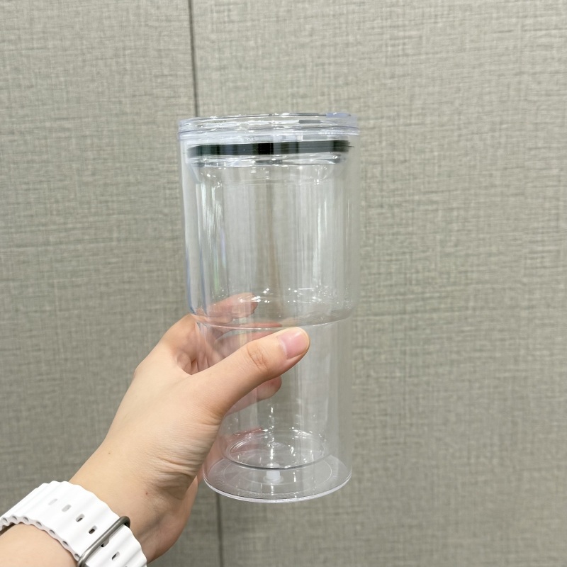 US Warehouse 17oz Pre-drilled Snow Globe Tumbler Acrylic Snowglobe Bottle Cup with Hole & Plug Free Shipping (25PCS)