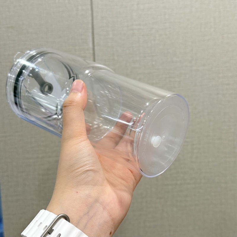 US Warehouse 17oz Pre-drilled Snow Globe Tumbler Acrylic Snowglobe Bottle Cup with Hole & Plug Free Shipping (25PCS)