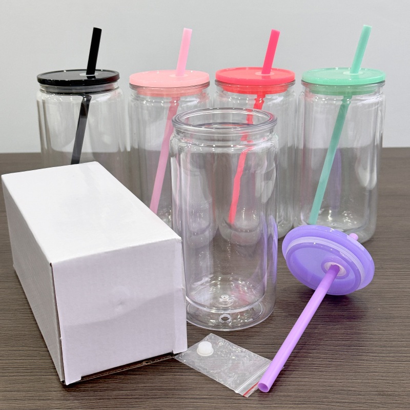 NEW US Pre-sale 16oz Acrylic Plastic Snowglobe Can Double Walled Cup Free Shipping (25PCS)