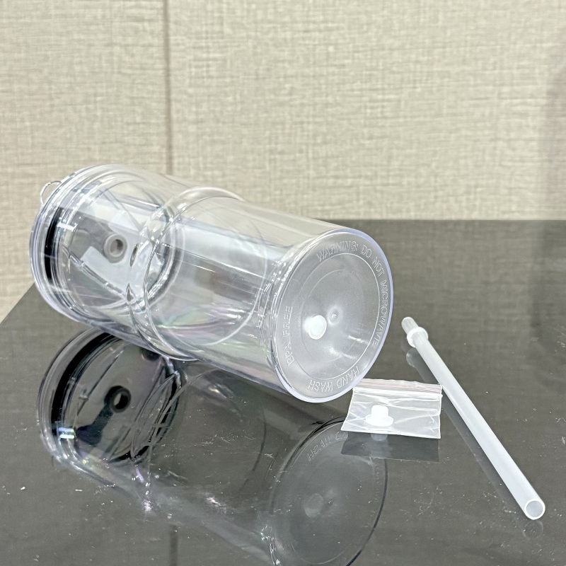 US Warehouse 17oz Pre-drilled Snow Globe Tumbler Acrylic Snowglobe Bottle Cup with Hole & Plug Free Shipping (25PCS)