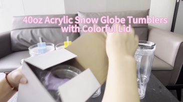 RTS China RTS 40oz Acrylic Pre-drilled Snow Globe Mug Plastic Snowglobe Botlle with Handle Free Shipping (20PCS)