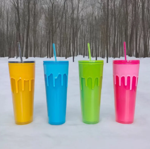 China RTS 24oz Acrylic Double Walled Glow in the Dark Cups Free Shipping (24PCS)